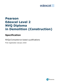 Edexcel Level 2 NVQ Diploma in Demolition (Construction)